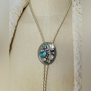 Bolo tie turquoise necklace western tie